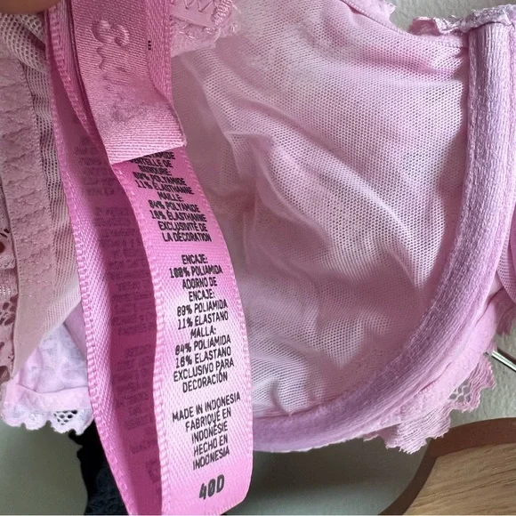 Skims Lace Bras Set Of 3 Size 40D And 38D Green Pink Black Underwire - Picture 10 of 11